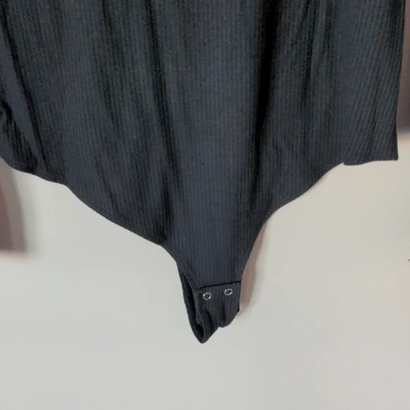 Dynamite Black Ribbed Open-Back Bodysuit - Picture 7 of 13